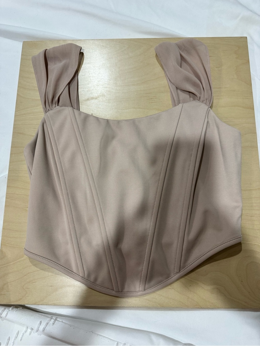 Altar’d State Beige Corset Crop Top S Coquette Balletcore Bustier - Picture 3 of 7